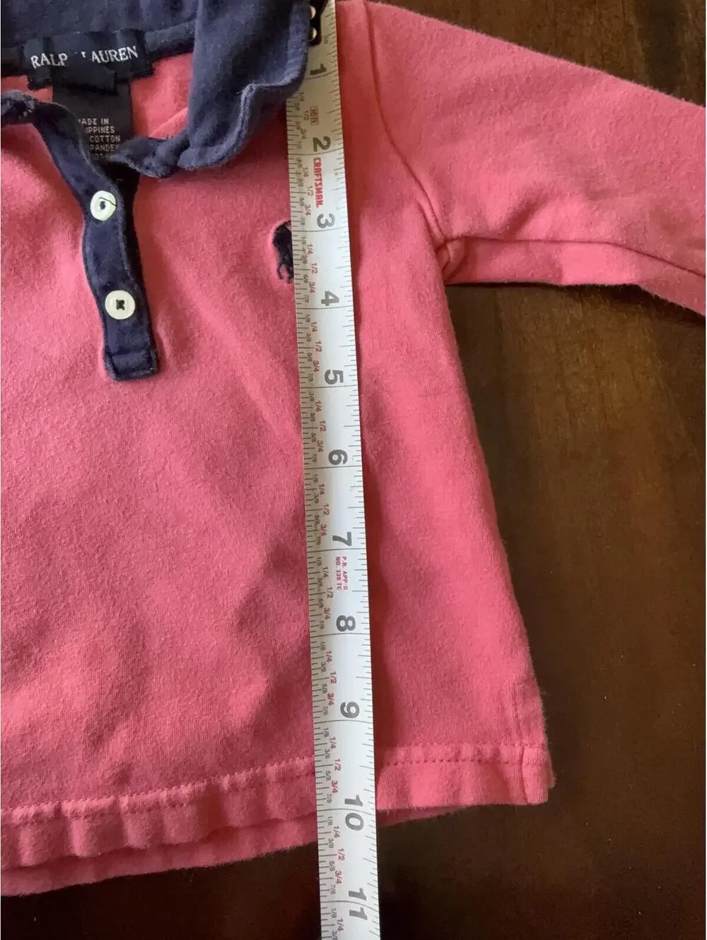 Ralph Lauren Baby Pink Long Sleeve Polo Shirt Size 3-6 Months